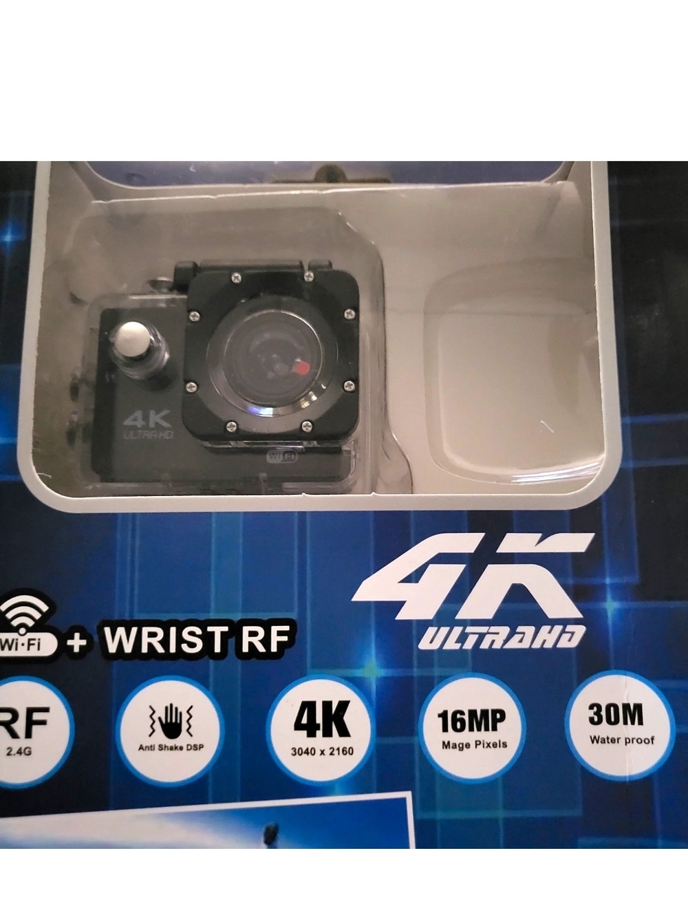 4K Ultra HD Black Action Camera with Wi‑Fi